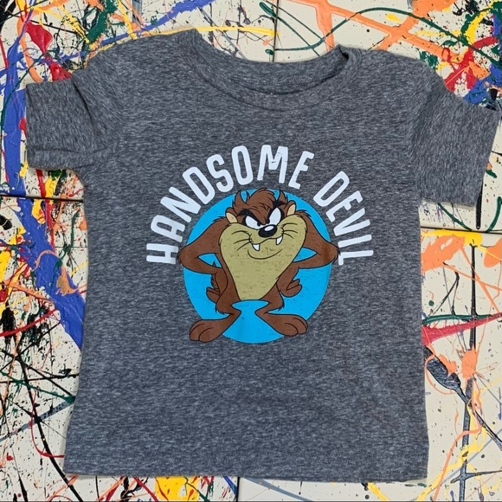 JUMPING BEANS dark heather gray “Taz” short sleeve tee shirt.